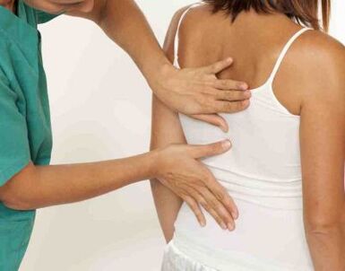At a doctor's appointment, a patient complains of bilateral shoulder blade pain